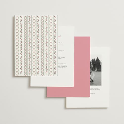 This is a peony foil stamped wedding invitations with foil pressed by Susan Moyal called embrace printing on signature in standard