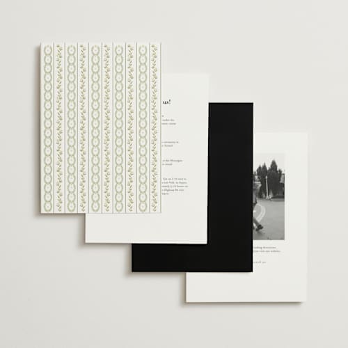 This is a midnight foil stamped wedding invitations with foil pressed by Susan Moyal called embrace printing on signature in standard