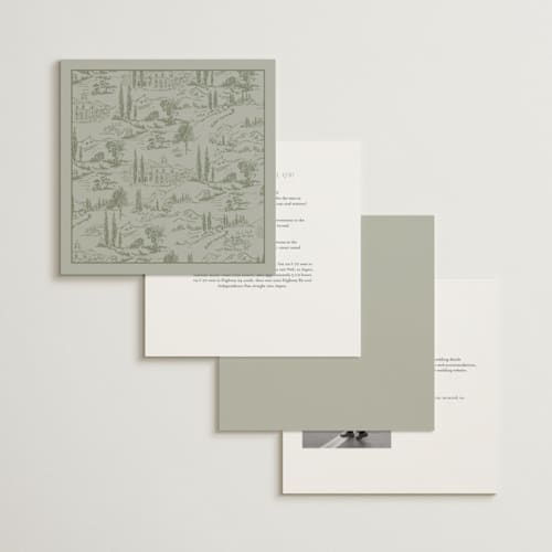 This is a sage foil stamped wedding invitations with foil pressed by Lucrecia Caporale called country elegance printing on signature in standard