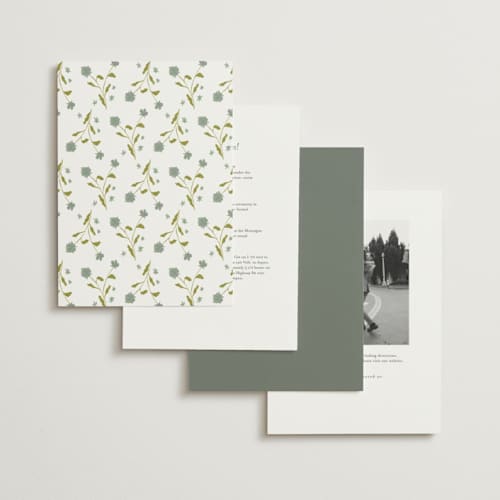 This is a lily foil stamped wedding invitations with foil pressed by Nicoletta Savod called parisian garden printing on signature in standard