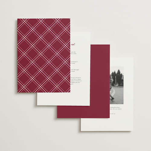 This is a ruby foil stamped wedding invitations with foil pressed by Nicole Walsh called grace printing on signature in standard