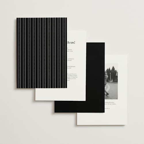 This is a black dahlia foil stamped wedding invitations with foil pressed by Olivia Raufman called petite sprig printing on signature in standard