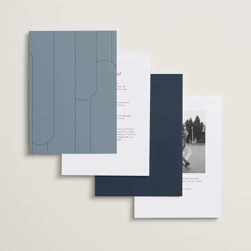 This is a slate foil stamped wedding invitations with foil pressed by Christie Garcia called loren printing on recycled smooth signature in standard