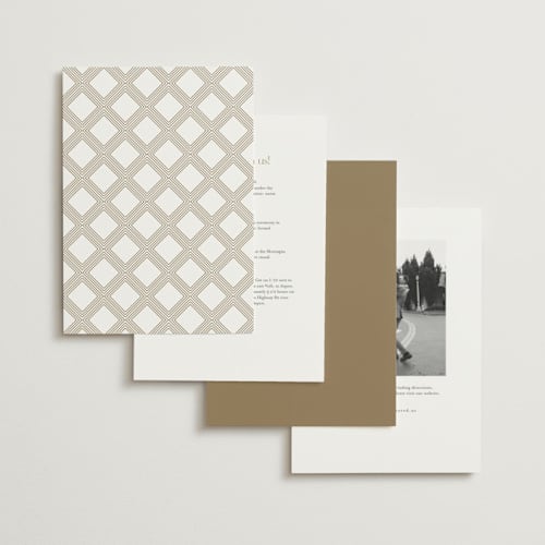 This is a quartz foil stamped wedding invitations with foil pressed by Kristie Kern called the gallery printing on signature in standard