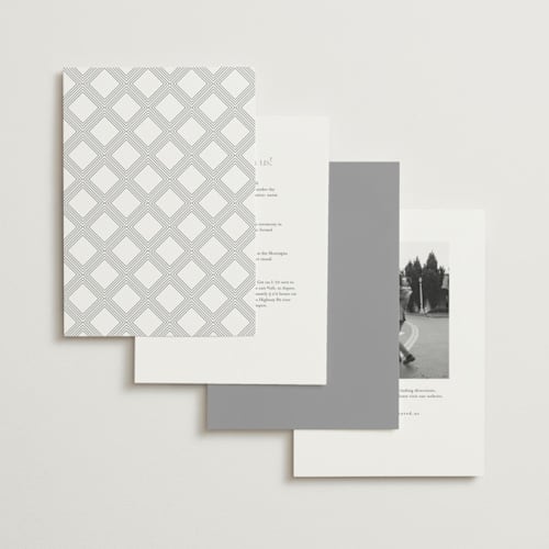 This is a platinum foil stamped wedding invitations with foil pressed by Kristie Kern called the gallery printing on signature in standard