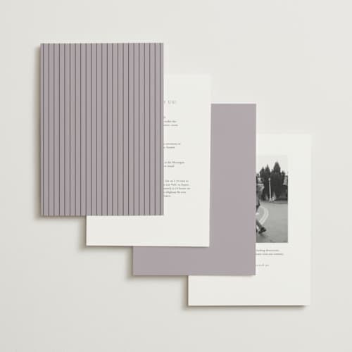 This is a dusty lilac foil stamped wedding invitations with foil pressed by Sarah Brown called formally printing on signature in standard