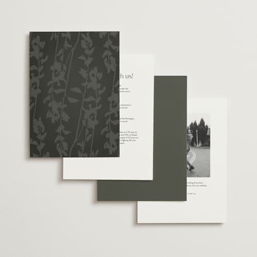 This is a ivy foil stamped wedding invitations with foil pressed by Kelly Schmidt called quince printing on signature in standard