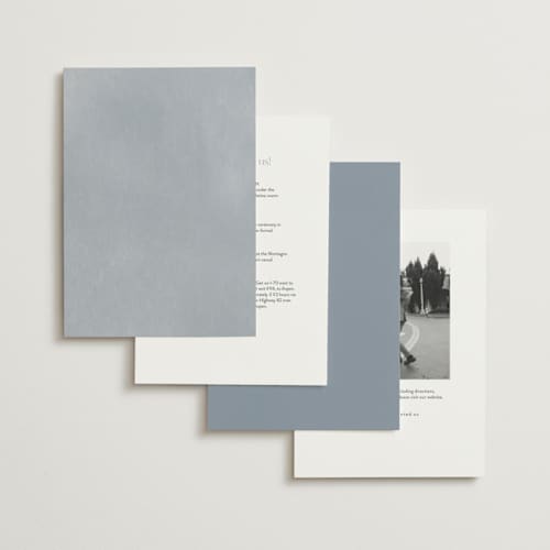 This is a frost foil stamped wedding invitations with foil pressed by Amy Kross called vine wrap printing on signature in standard