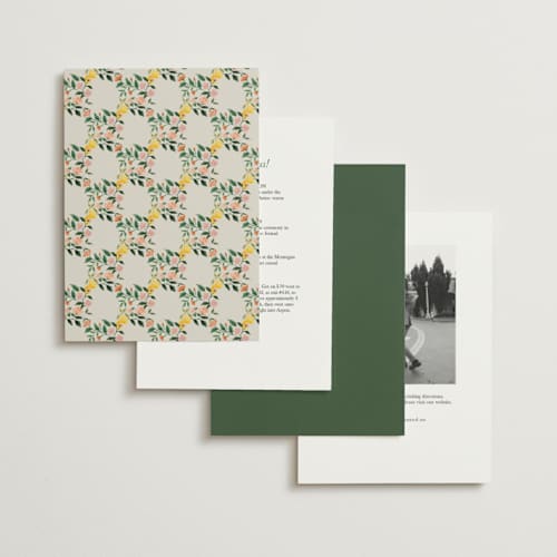 This is a garden foil stamped wedding invitations with foil pressed by Elly called garden feast printing on signature in standard