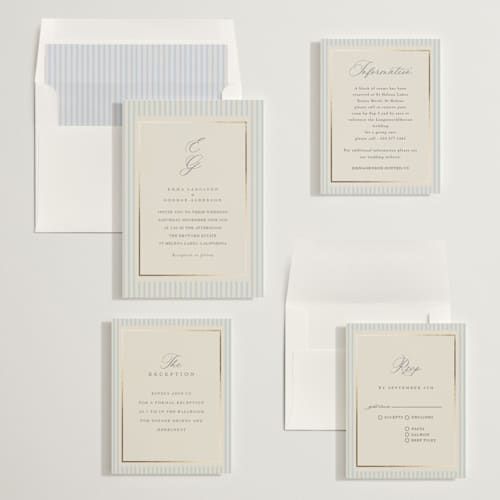 This is a provincial foil stamped wedding invitations with foil pressed by Angela Thompson called emma printing on signature in standard
