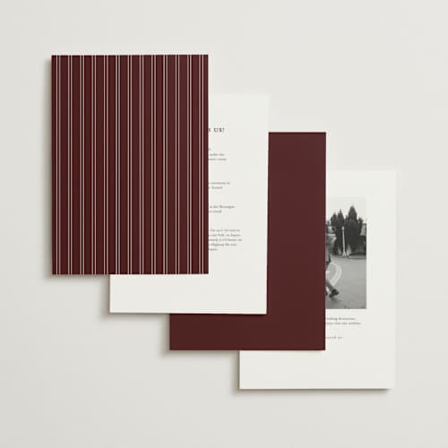 This is a claret foil stamped wedding invitations with foil pressed by Stacey Meacham called elegant lillies printing on signature in standard