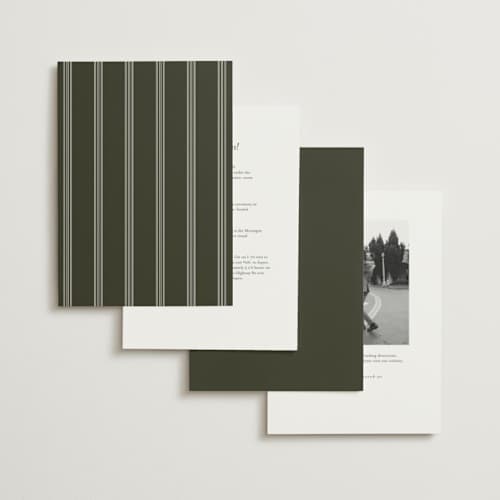 This is a deep olive foil stamped wedding invitations with foil pressed by Nicole Walsh called refined printing on signature in standard