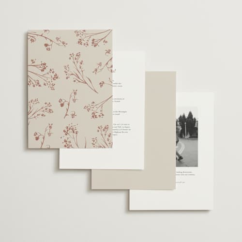 This is a almond foil stamped wedding invitations with foil pressed by frau brandt called shining florals printing on signature in standard
