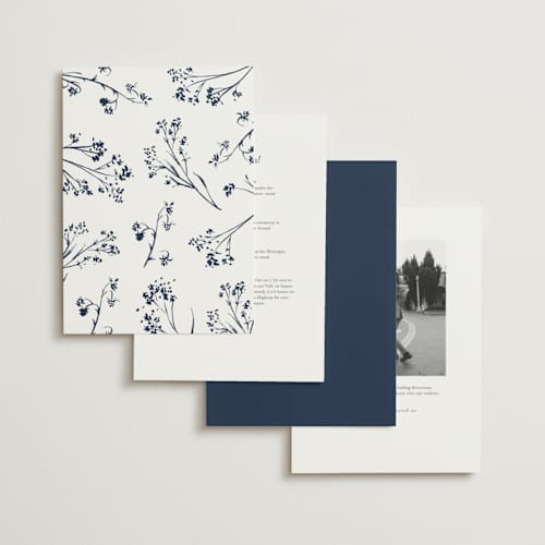 This is a ivory foil stamped wedding invitations with foil pressed by frau brandt called shining florals printing on signature in standard
