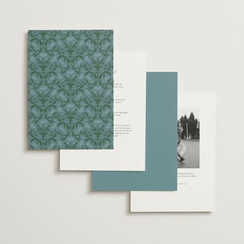 This is a bluebell foil stamped wedding invitations with foil pressed by Jen Owens called grandeur printing on signature in standard