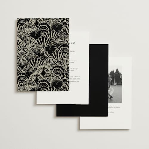 This is a onyx foil stamped wedding invitations with foil pressed by Maria Alou called by the seashore printing on signature in standard
