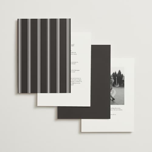 This is a pearl foil stamped wedding invitations with foil pressed by Nicole Walsh called side stripe printing on signature in standard