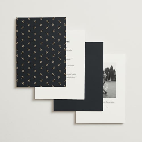 This is a midnight foil stamped wedding invitations with foil pressed by Ana de Sousa called beautiful chuppah printing on signature in standard