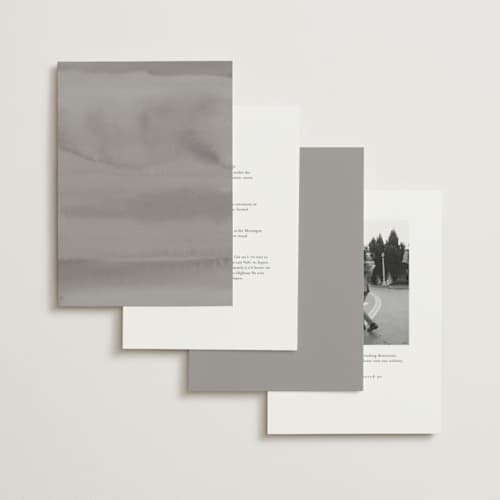 This is a mist foil stamped wedding invitations with foil pressed by Kelly Schmidt called leaves printing on signature in standard