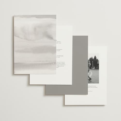 This is a silk foil stamped wedding invitations with foil pressed by Kelly Schmidt called leaves printing on signature in standard