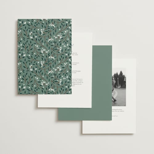 This is a earth foil stamped wedding invitations with foil pressed by Alethea and Ruth called illuminated storybook printing on signature in standard