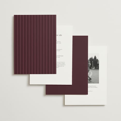 This is a berry foil stamped wedding invitations with foil pressed by Erin German called autumnal arch printing on signature in standard
