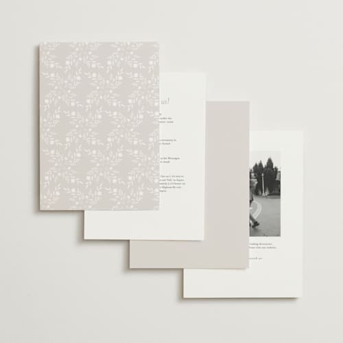 This is a cotton foil stamped wedding invitations with foil pressed by Jennifer Postorino called wildflower printing on signature in standard