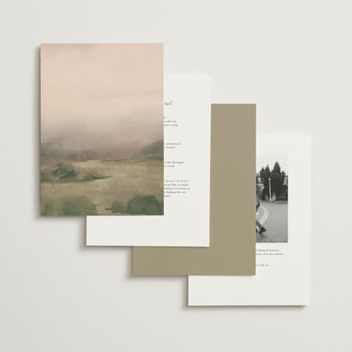 This is a vineyard foil stamped wedding invitations with foil pressed by Everett Paper Goods called hillside printing on signature in standard