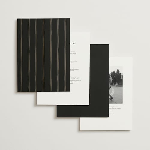 This is a noir foil stamped wedding invitations with foil pressed by Randi Cirelli called emilie printing on signature in standard