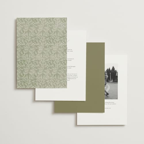 This is a fern foil stamped wedding invitations with foil pressed by Jen Owens called vine wrap printing on signature in standard