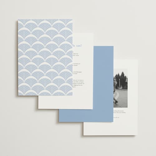 This is a dusty blue foil stamped wedding invitations with foil pressed by Janean Hinger called aurelia printing on signature in standard
