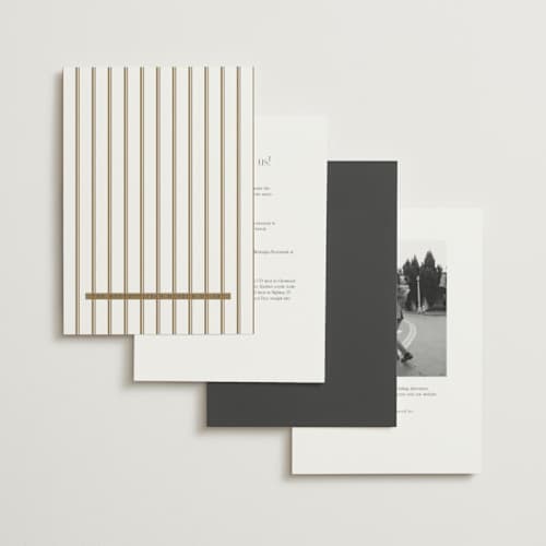This is a ivory foil stamped wedding invitations with foil pressed by Ana de Sousa called mirror printing on signature in standard