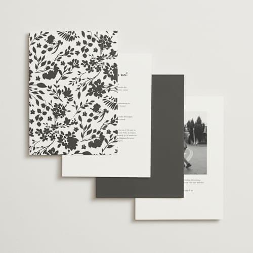 This is a iron foil stamped wedding invitations with foil pressed by Erica Krystek called formal lines printing on signature in standard