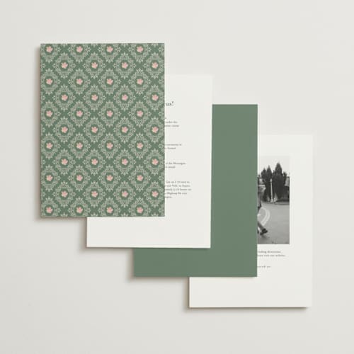 This is a pine foil stamped wedding invitations with foil pressed by Claudia Orengo called princess printing on signature in standard