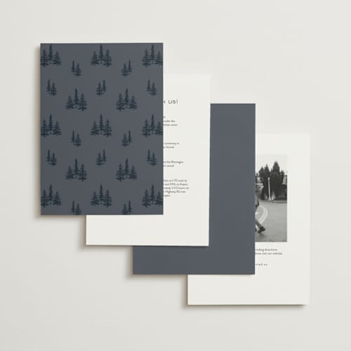 This is a midnight foil stamped wedding invitations with foil pressed by Stacy Maalouf called gilded forest printing on signature in standard