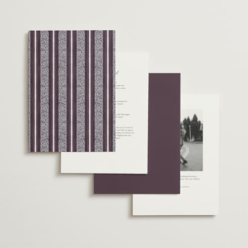 This is a peacock foil stamped wedding invitations with foil pressed by Leah Bisch called in the garden printing on signature in standard