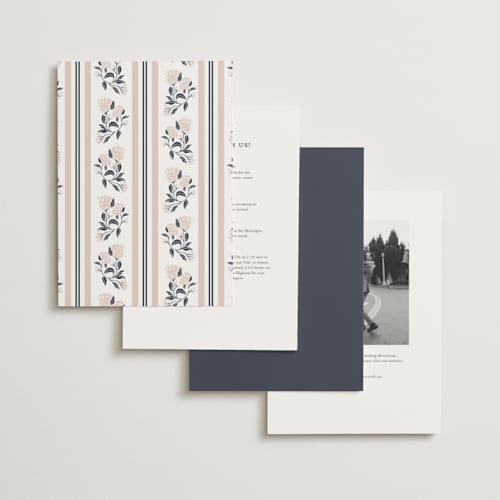 This is a under the stars foil stamped wedding invitations with foil pressed by Susan Zinader called shimmering hydrangeas printing on signature in standard