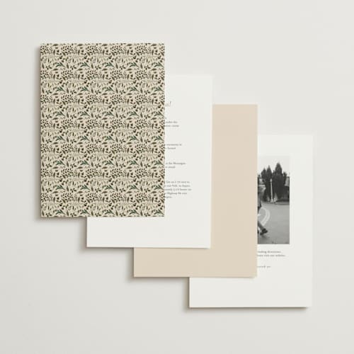 This is a autumn foil stamped wedding invitations with foil pressed by Susan Moyal called blooming vine printing on signature in standard