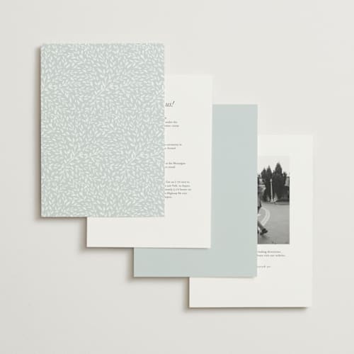 This is a mist foil stamped wedding invitations with foil pressed by Laura Hankins called enchanted printing on signature in standard