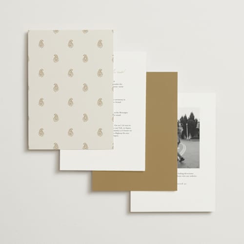 This is a champagne foil stamped wedding invitations with foil pressed by Oma N. Ramkhelawan called elegant henna printing on signature in standard