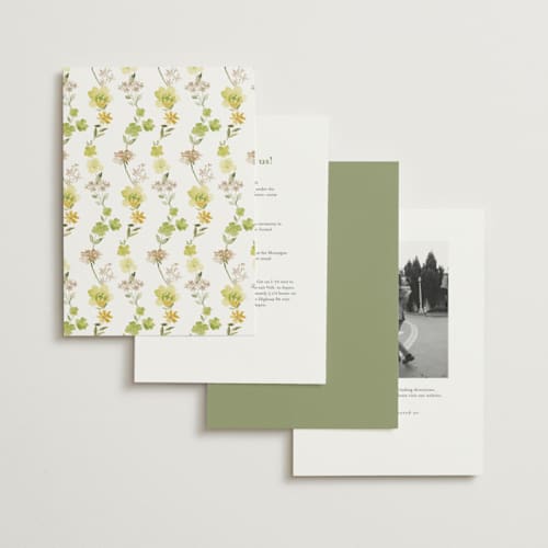 This is a lime foil stamped wedding invitations with foil pressed by Petra Kern called everlasting romance printing on signature in standard
