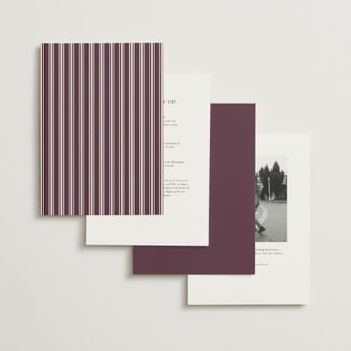 This is a sangria foil stamped wedding invitations with foil pressed by Emily Betts called arch frame printing on signature in standard