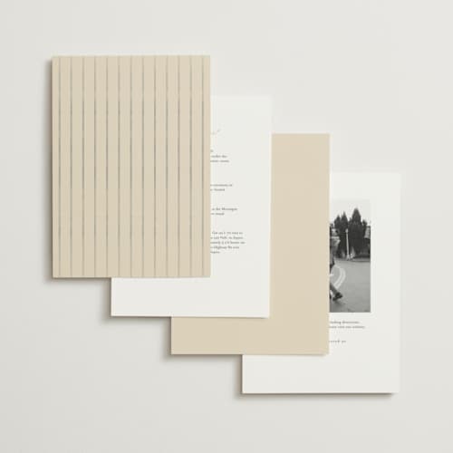 This is a sand foil stamped wedding invitations with foil pressed by Jennifer Lew called cove printing on signature in standard