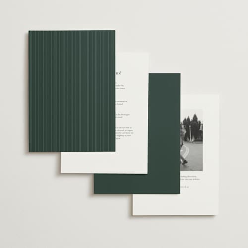 This is a evergreen foil stamped wedding invitations with foil pressed by Kelly Schmidt called london printing on signature in standard