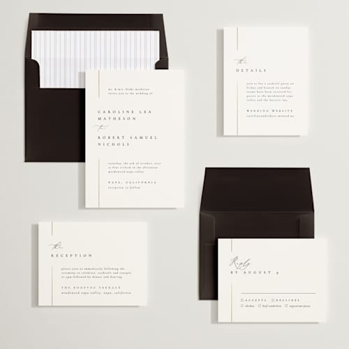 This is a classic foil stamped wedding invitations with foil pressed by Kelly Schmidt called london printing on signature in standard