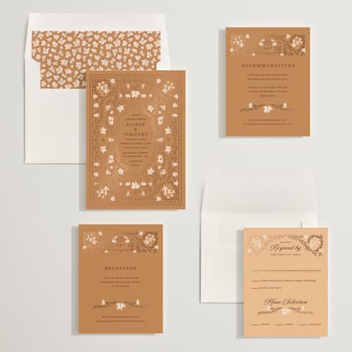 This is a rennie foil stamped wedding invitations with foil pressed by Claudia Orengo called victorian printing on signature in standard