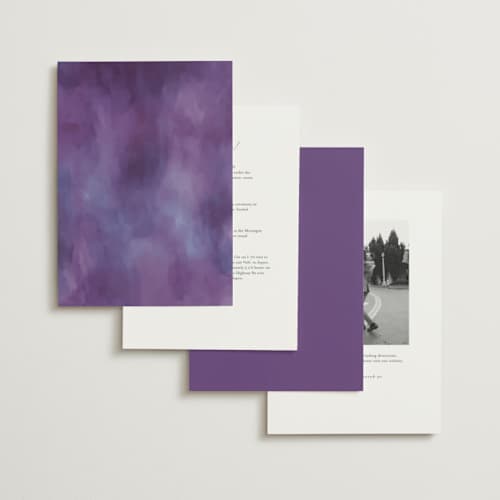 This is a wisteria foil stamped wedding invitations with foil pressed by Susan Moyal called lush printing on signature in standard