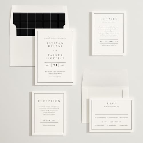 This is a cotton foil stamped wedding invitations with foil pressed by Stacey Meacham called warm affection printing on signature in standard