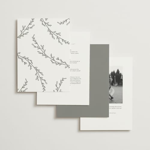 This is a chiffon foil stamped wedding invitations with foil pressed by Brianne Larsen called branched printing on signature in standard