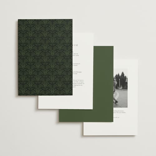 This is a lily foil stamped wedding invitations with foil pressed by Jen Owens called embellished printing on signature in standard